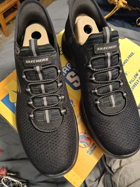 Skechers Men’s Black Slip-On Athletic Sneakers